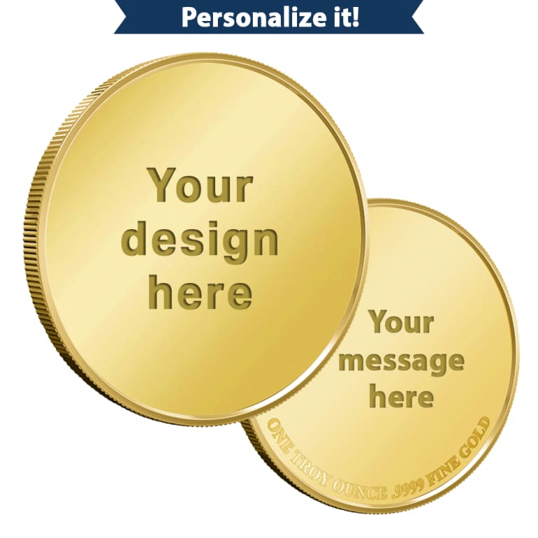 1 oz Design Your Own Engravable Gold Round (New w Capsule)
