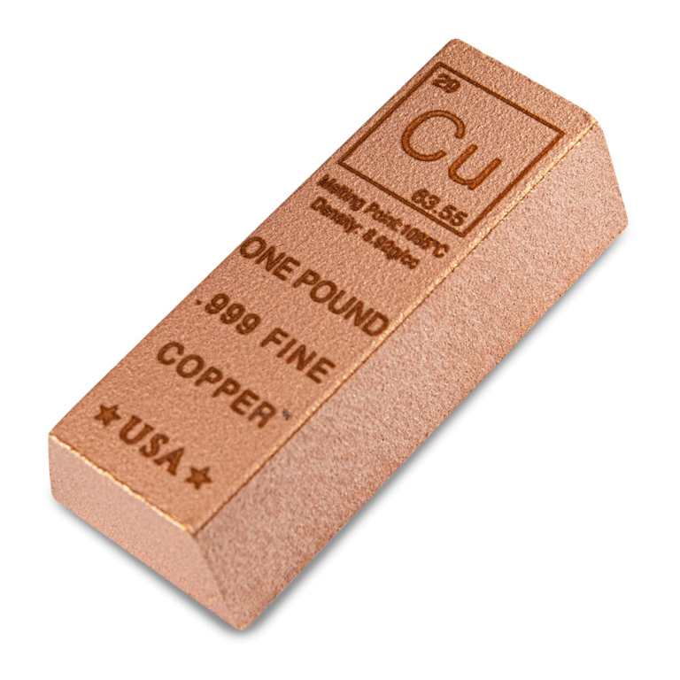 1 Pound Copper Bullion Loaf Bar (New)